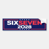 Six Seven 67 for President 2028 Funny Bumpersticker (Voorkant)