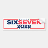 Six Seven 67 for President 2028 Funny Bumpersticker (Voorkant)
