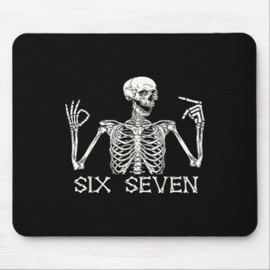 Six Seven 67 Handgebaar Skelet Meme Halloween Cos Muismat