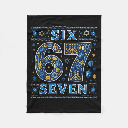 Six Seven 67 Hanukkah Festival Of Lights Quote Fleece Deken (Voorkant)