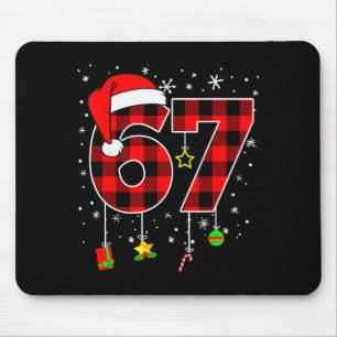 Six Seven 67 Kerstmis Rode Geruite Kerst Jongens K Muismat