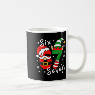 Six Seven 67 Meme 6 7 Elf Santa Kerst Pyjama Koffiemok