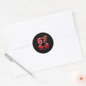 Six Seven 67 Meme 6 7 Valentines Day Heart Men Wom Ronde Sticker (Envelop)