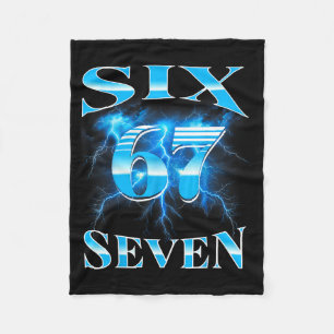 Six Seven 67 Meme Bootleg Stijl 90s 80s Alpha Gen Fleece Deken