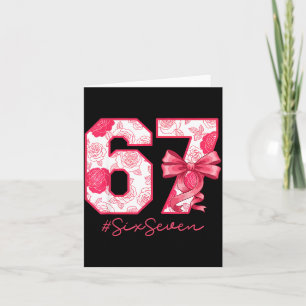 Six Seven 67 Meme Coquette Meisje Boog Grappig Gen Kaart