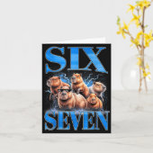 Six Seven 67 Meme Funny Capybara Bootleg Graphic Kaart (Gele Bloem)