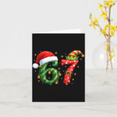 Six Seven 67 Meme Funny Christmas Santa Gen Alpha  Kaart (Gele Bloem)