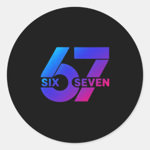 Six Seven 67 Meme Gen Alpha Slang Bysebyll Seizoen Ronde Sticker