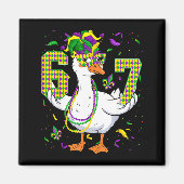 Six Seven 67 Meme Goose With Jester Hat & Bead Magneet (Voorkant)