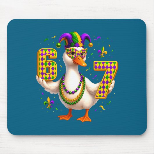 Six Seven 67 Meme Goose With Jester Hat &amp; Bead Muismat (Voorkant)