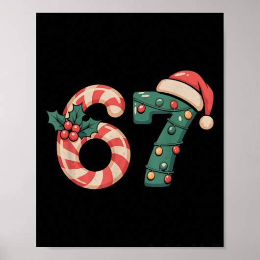 Six Seven 67 Meme Kerstmis Poster (Voorkant)