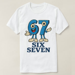 Six Seven 67 Meme T-shirt voor gamers en kinderen