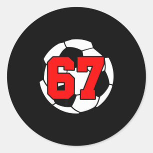 Six Seven 67 Voetbal 6 7 Grappig Meme 6-7 Gen Alph Ronde Sticker