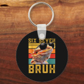 Six Seven 6 7 67 Meme Funny Bearded Dragon Design  Sleutelhanger (Voorkant)