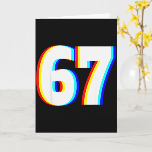 Six Seven 6 7 Edm Optical Illusion Kaart (Gele Bloem)