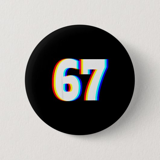 Six Seven 6 7 Edm Optical Illusion  Ronde Button 5,7 Cm (Voorkant)