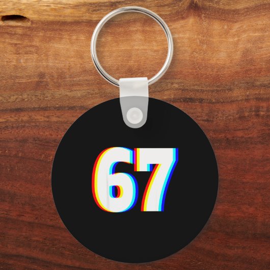 Six Seven 6 7 Edm Optical Illusion Sleutelhanger (Voorkant)