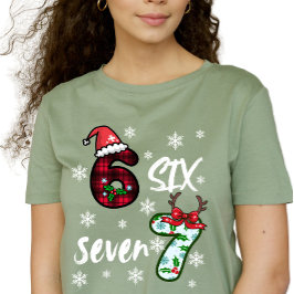 Six Seven 6 7 Gen Alpha Meme Christmas  T-shirt