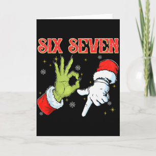 Six Seven 6 7 Gen Z Alpha Meme Slang Prettig Kerst Kaart
