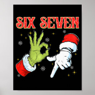 Six Seven 6 7 Gen Z Alpha Meme Slang Prettig Kerst Poster