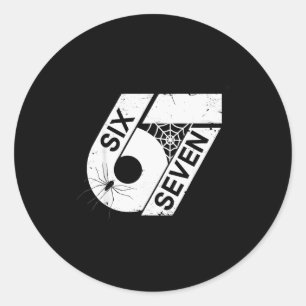 Six Seven 6 7 Meme 6 7 Halloween Kostuum _1 Ronde Sticker