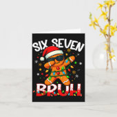Six Seven 6 7 Meme Dabbing Gingerbread Man Christm Kaart (Gele Bloem)