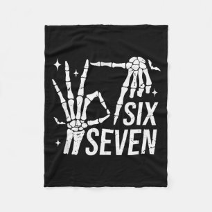 Six Seven 6 7 Meme Leuke Skelet Handen Bord Let's Fleece Deken
