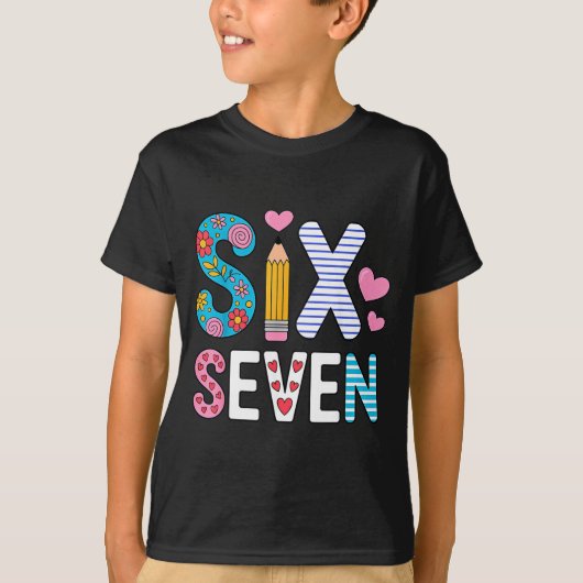 Six Seven 6 7 Meme Teacher T-shirt (Voorkant)