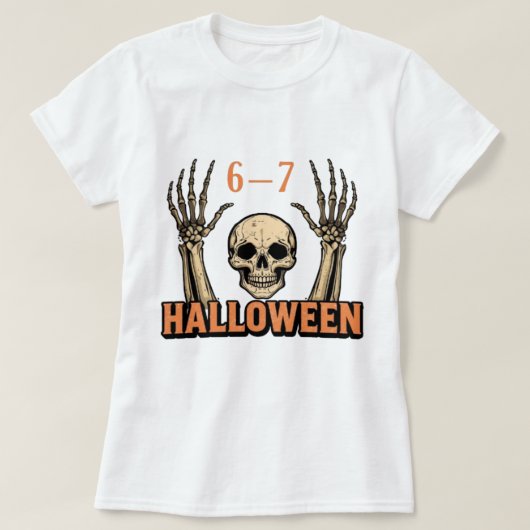 Six Seven 6-7 Minimal Typography Design T-shirt (Design voorkant)