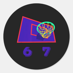 Six Seven 6 7 Sketll Meme Hoop Design Ronde Sticker