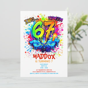 Six Seven Anniversaire Artisanat Invitation De Fêt
