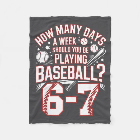 Six Seven Baseball Meme How Many Days 6-7 Fleece Deken (Voorkant)