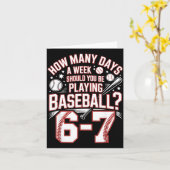 Six Seven Baseball Meme How Many Days 6-7  Kaart (Gele Bloem)