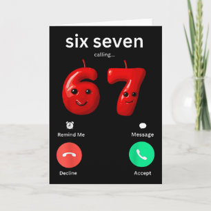 Six Seven Bellen Meme Minimalistische Trendy Telef Kaart