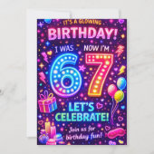 Six Seven Birthday Invitation | I was 6 now I'm 7  (Devant)