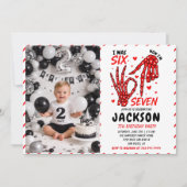 Six Seven Birthday Skeleton Hands Party Invitation (Devant)