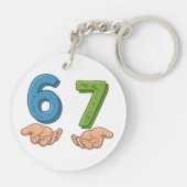 Six Seven Blue Green Brain Rot Sleutelhanger (Achterkant)