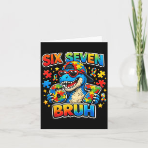 Six Seven Bruh 67 Autisme Bewustzijn Dinosaur Boys Kaart