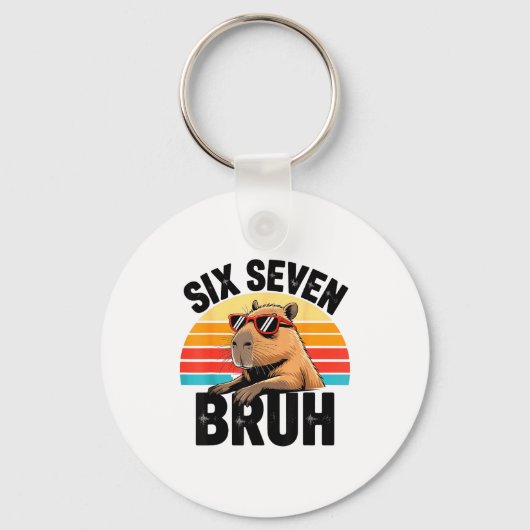 Six Seven Bruh 67 Meme Capybara  Sleutelhanger (Voorkant)