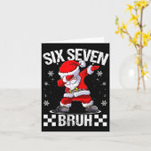 Six Seven Bruh 6-7 Meme Xmas Matching Pjs Christma Kaart (Gele Bloem)