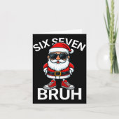 Six Seven Bruh Funny 67 Meme Christmas Santa Kaart (Voorkant)