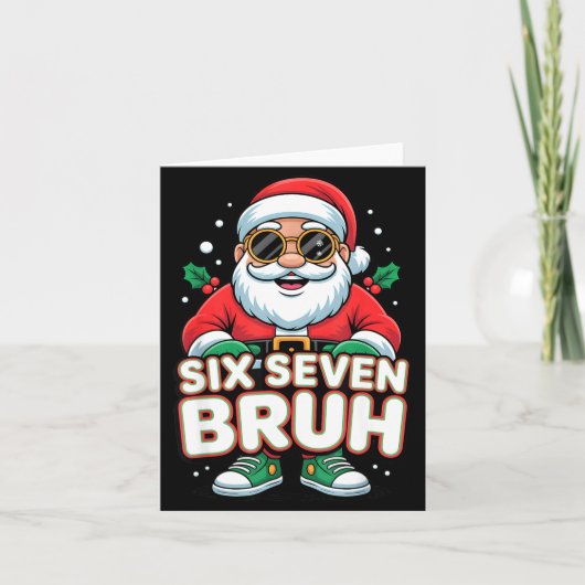 Six Seven Bruh Funny Santa Christmas 67 Gen Alpha Kaart (Voorkant)