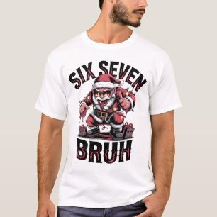Six Seven Bruh Grappige Heavy Metal Kerstman Shirt