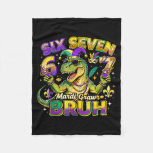 Six Seven Bruh Mardi Gras 67 Alligator Meme _2 Fleece Deken