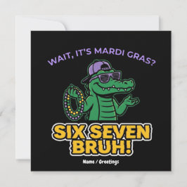 Six Seven Bruh Mardi Gras Cool Gator Festival Kaart