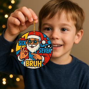 Six Seven BRUH — Pop-Art Kerstman Kerst Ornament