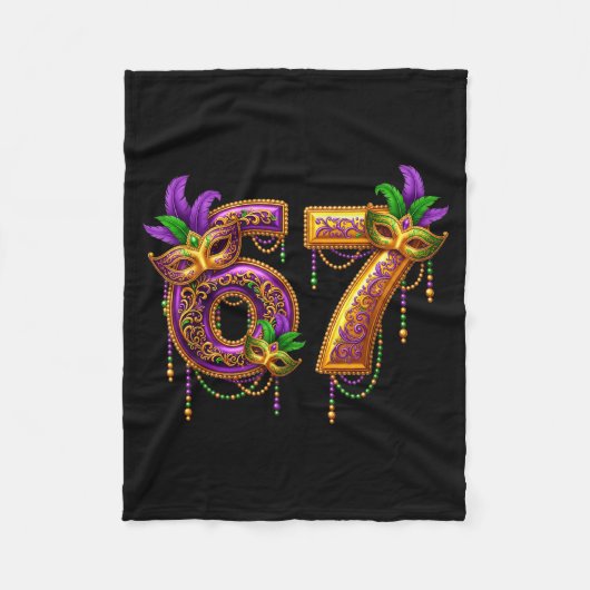 Six Seven Carnaval Festival 67 Meme Funny Mardi Gr Fleece Deken (Voorkant)