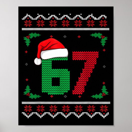 Six Seven Christmas 6 7 Ugly Christmas Sweater Poster (Voorkant)