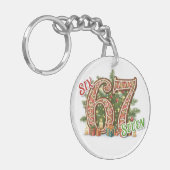 Six Seven Christmas Brain Rot Sleutelhanger (Voorkant Links)
