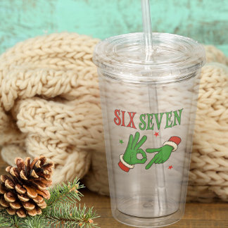 Six Seven Christmas Hands Meme Acryl Drinkbeker